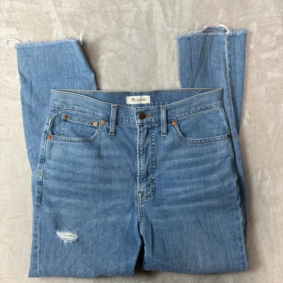 Madewell The Perfect Vintage Jean Distressed Raw Hem Size 28 - Picture 4 of 9
